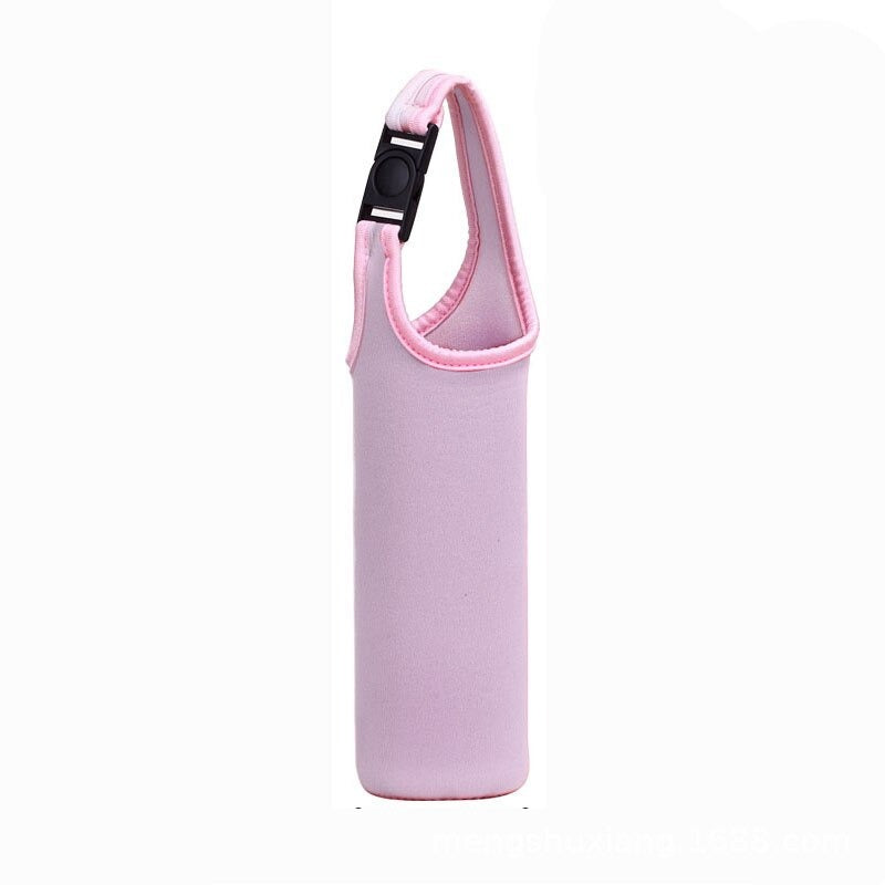 housse isotherme rose clair pour bouteille