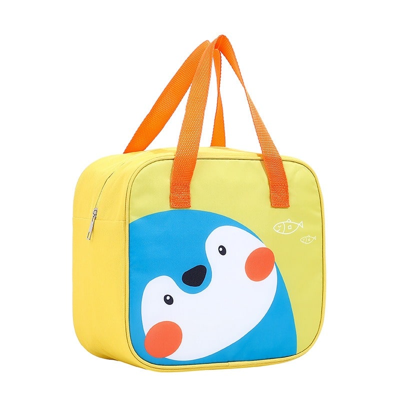 Sac isotherme repas enfant jaune motif phoque
