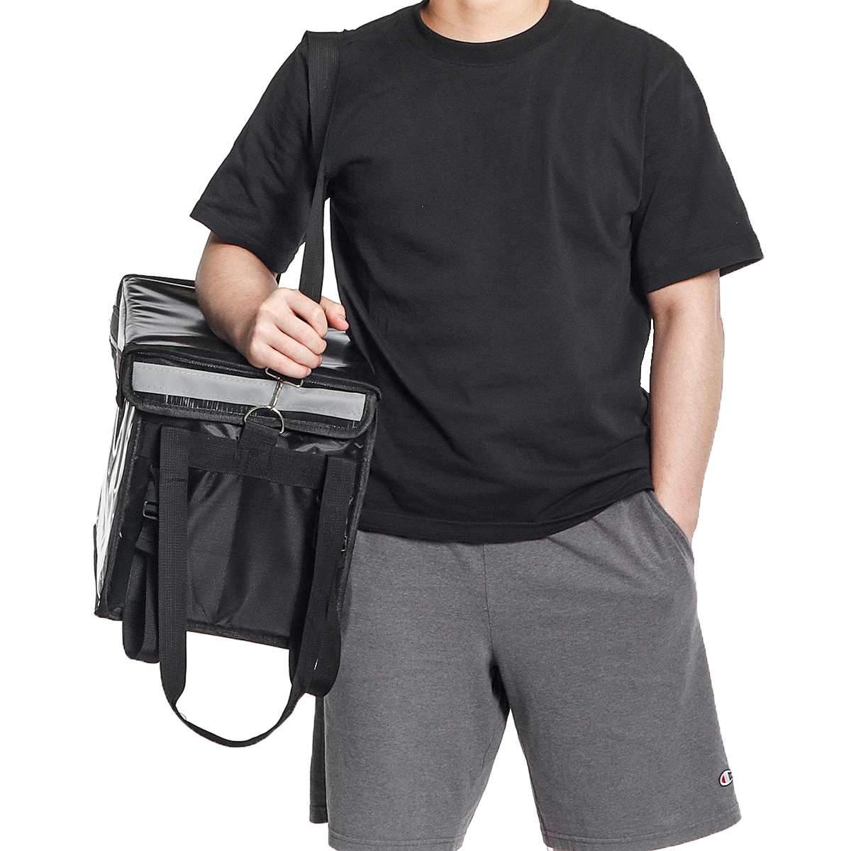 sac isotherme pour livraison noir bandouliere