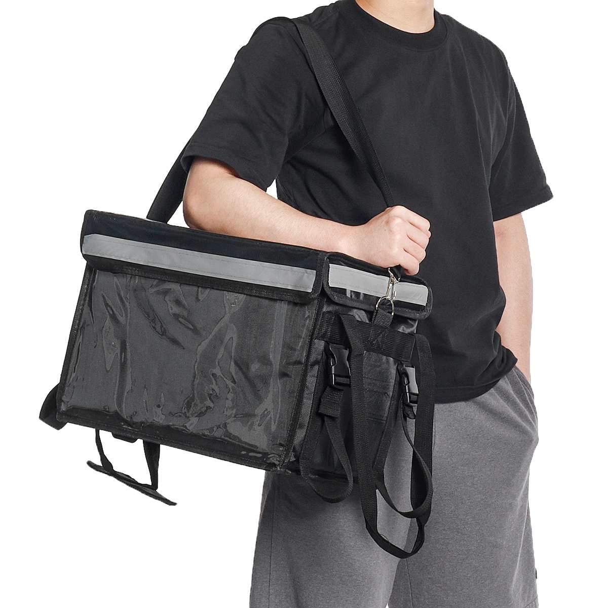 sac isotherme pour livraison noir homme repas