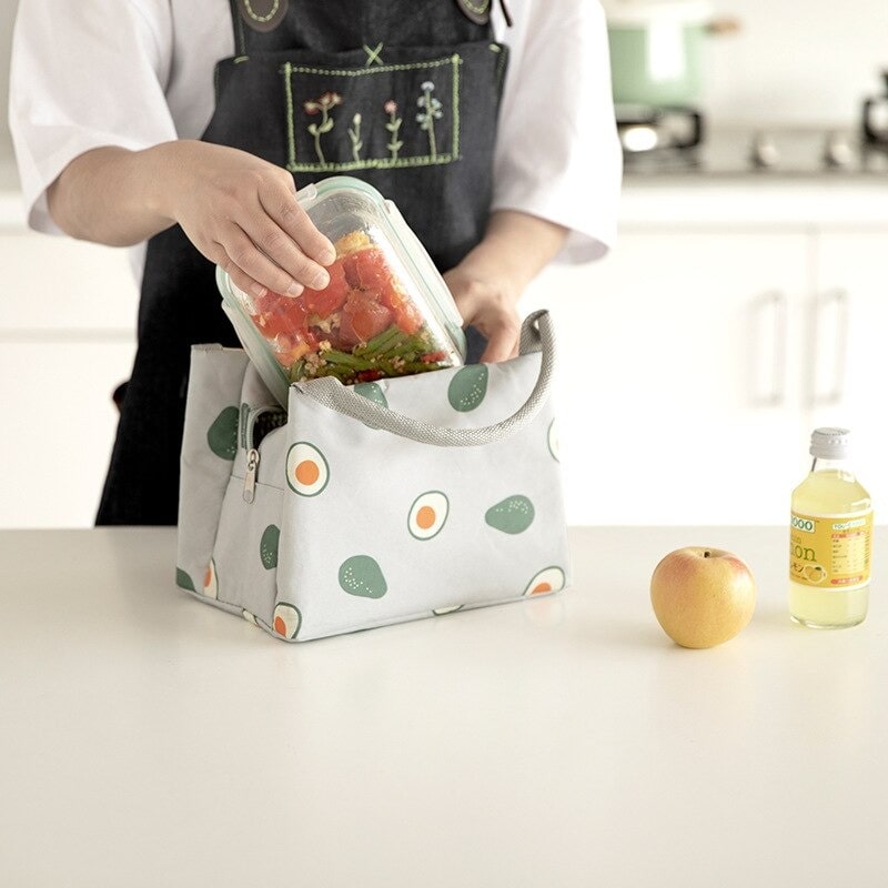 sac isotherme motif avocat avec lunch box