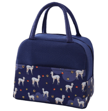 sac isotherme bleu pour repas motif alpagas