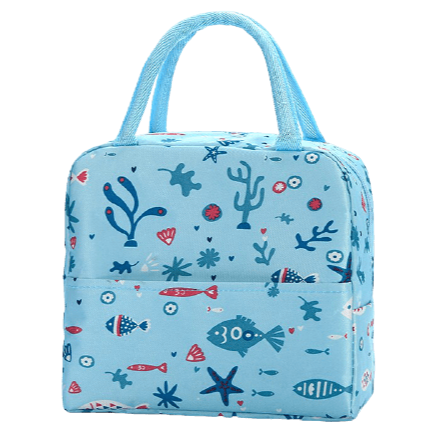 sac isotherme repas bleu motif poissons