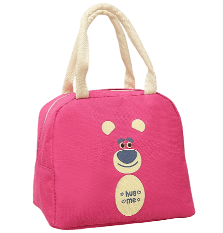 sac isotherme rose au motif ours mignon