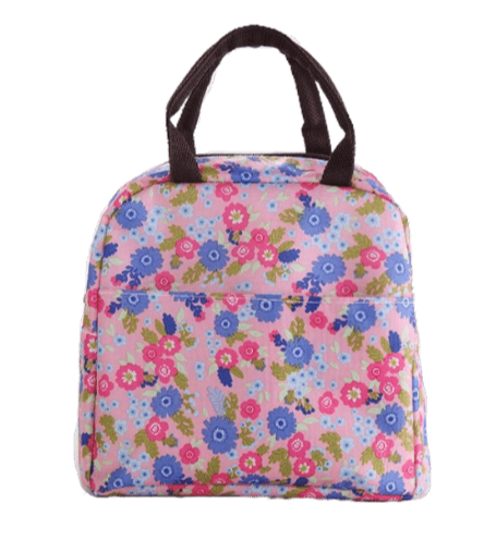 sac isotherme motif fleurs colorées