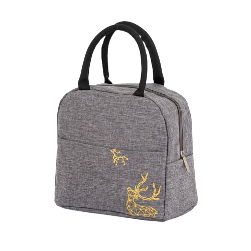 lunch bag gris motif cerf