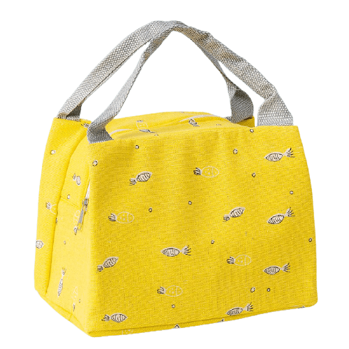 sac isotherme pour repas jaune motif ananas