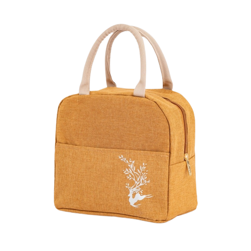 lunch bag jaune motif cerf
