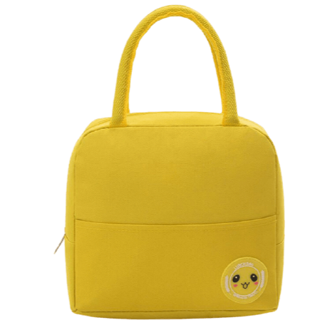 sac isotherme jaune pour repas avec motif kawaï mignon