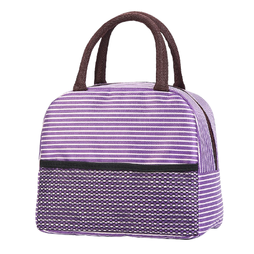 sac isotherme pour repas raye violet
