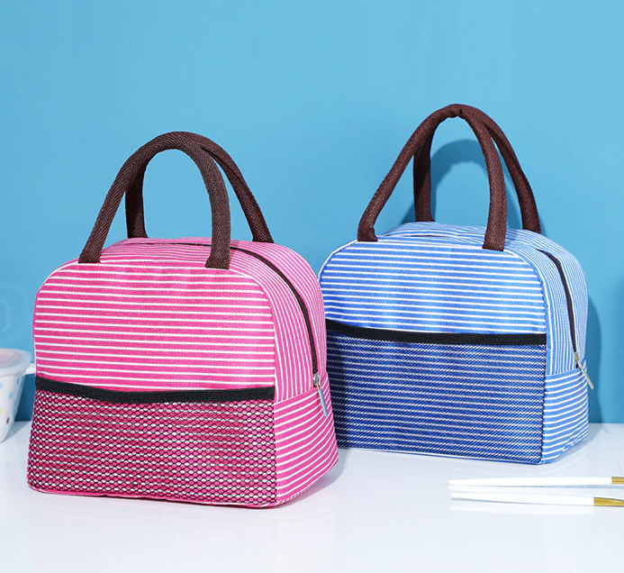sac isotherme repas modeles rose et bleu
