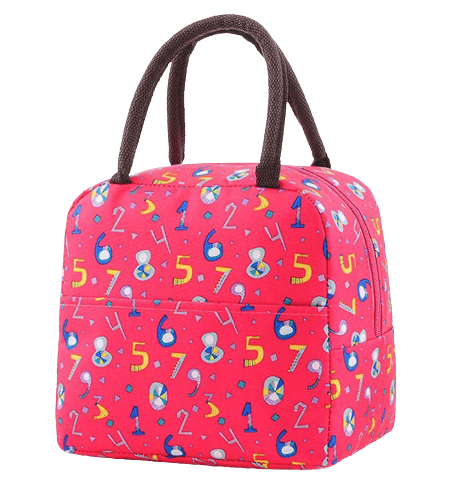 sac isotherme repas rose pour femme motif chiffres