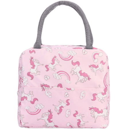 sac isotherme pour repas rose motif licorne