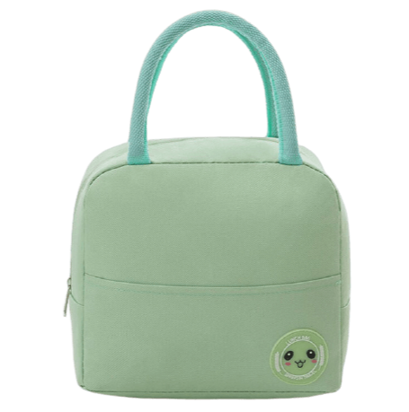 sac isotherme repas vert kawaï bretelle bleue