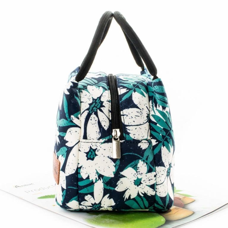 petit sac isotherme pour dejeuner motif fleuri