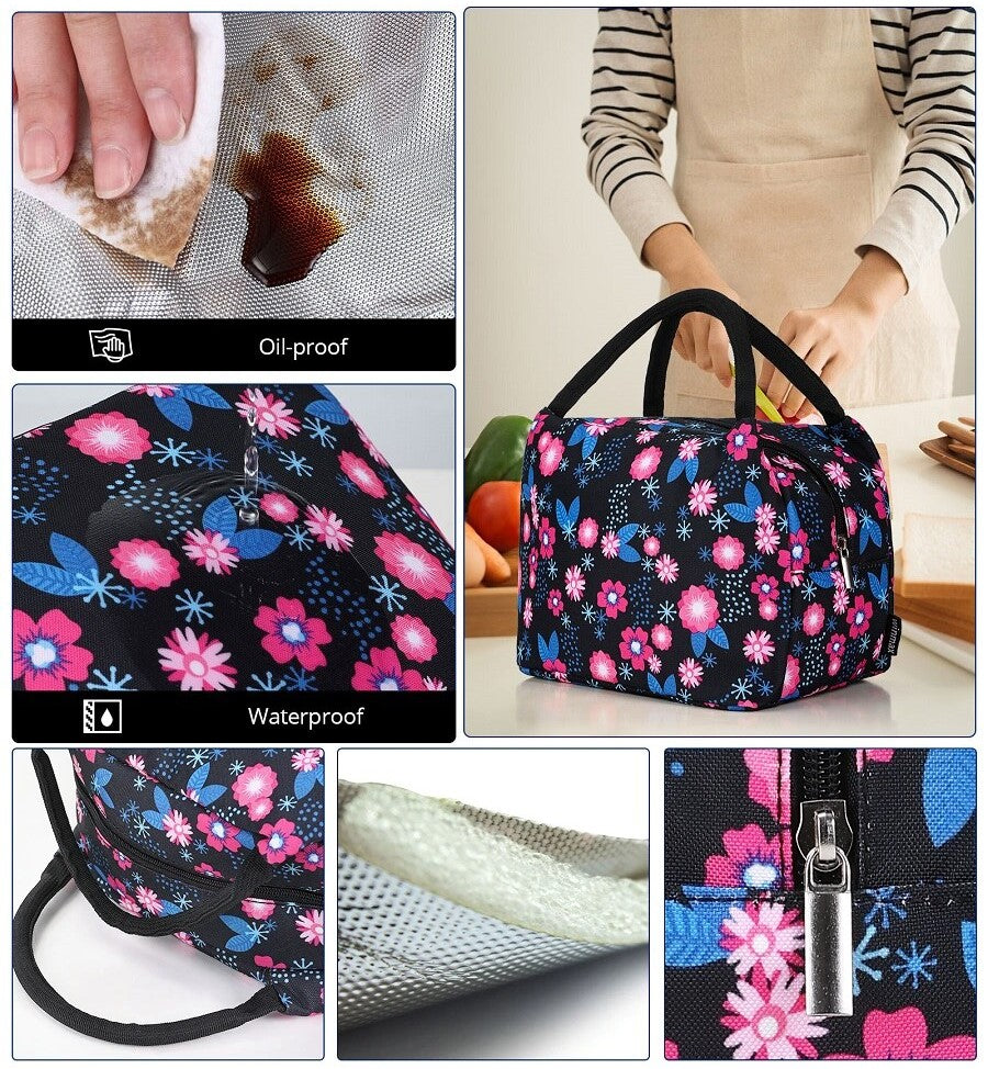 sac isotherme fleurs rose haute performance