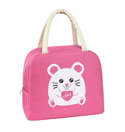 sac isotherme repas rose souris mignonne coeur