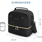 Sac isotherme noir double compartiment dimensions