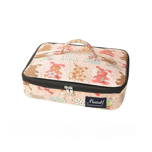 Sac Isotherme Plat Lapins rose fond transparent