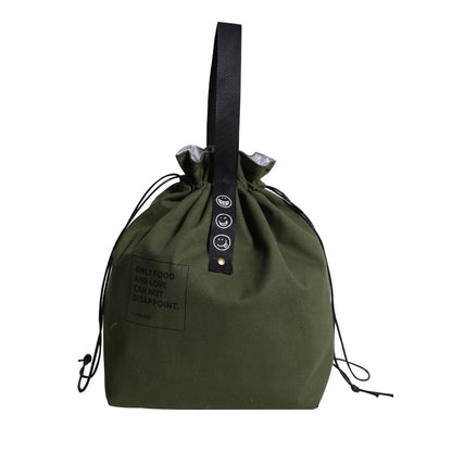 Sac Repas Tissu Cordon vert