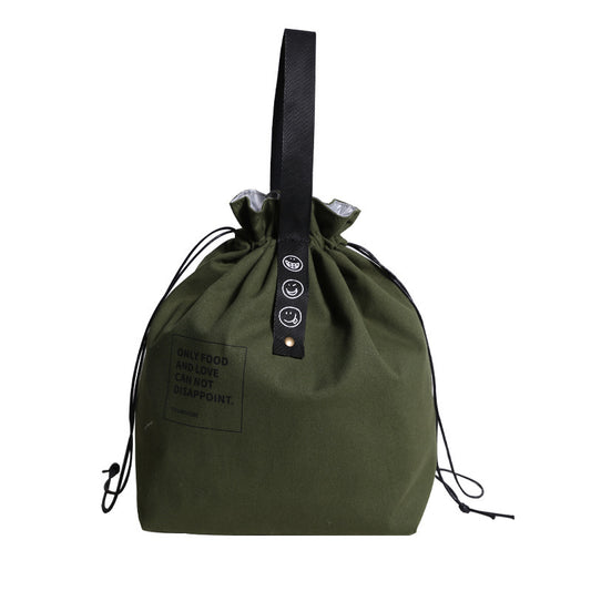 Sac Repas Tissu Cordon vert