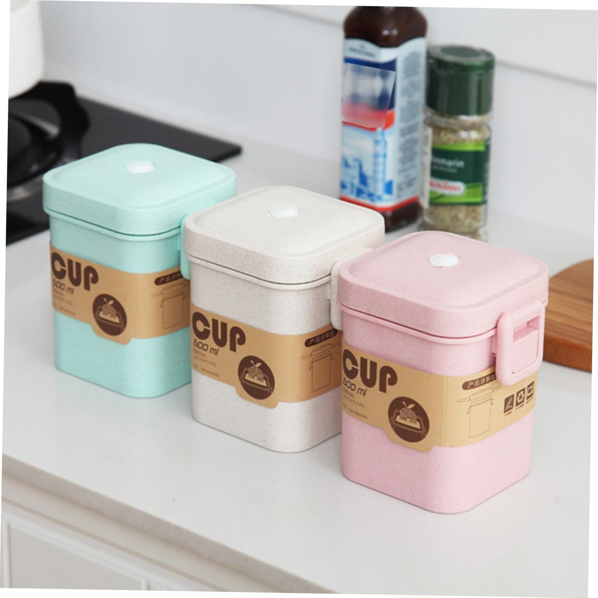 boite à soupe micro-onde rose blanche verte