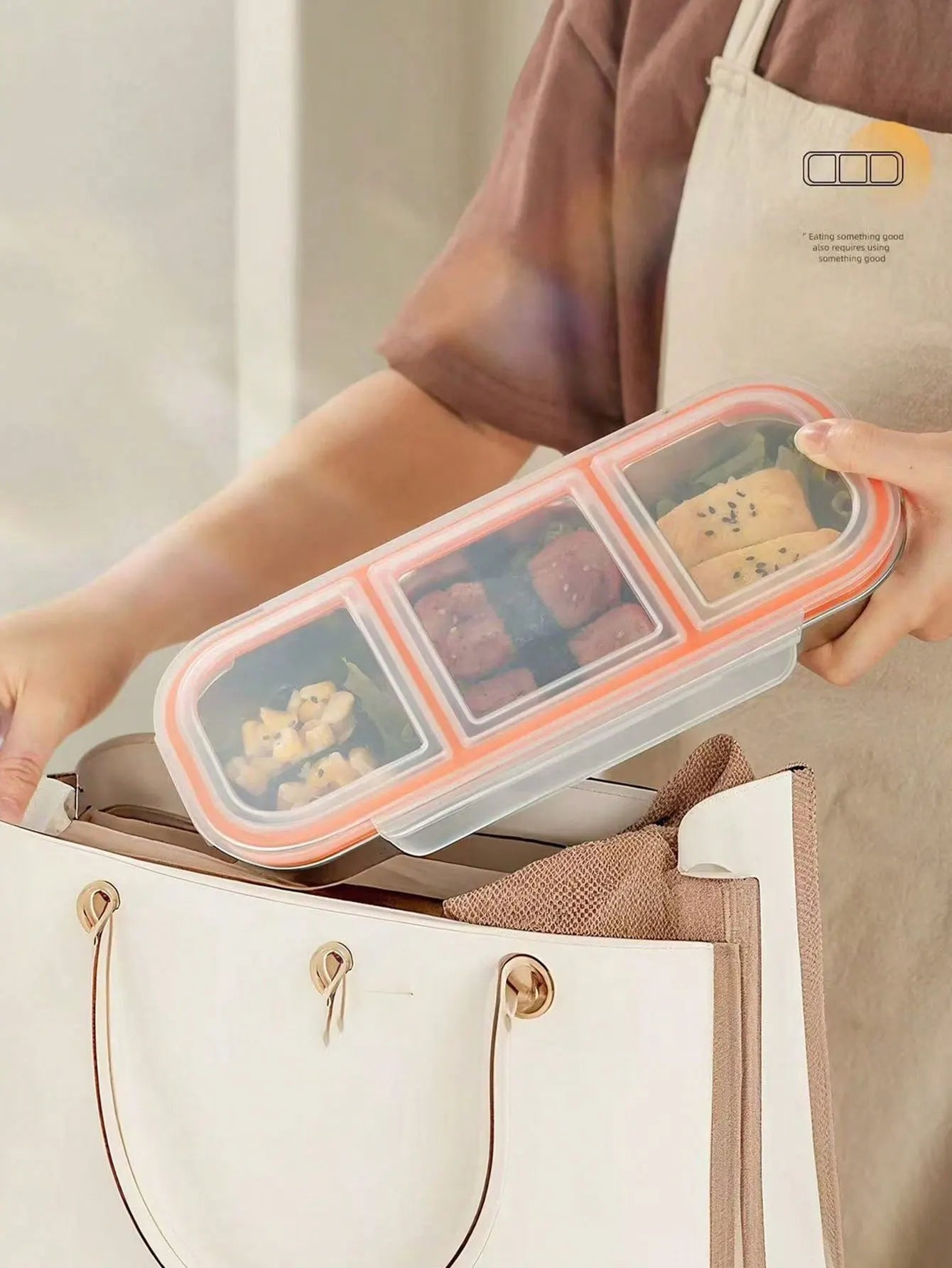 Boîte Repas Slim en Acier Inoxydable 3 Compartiments
