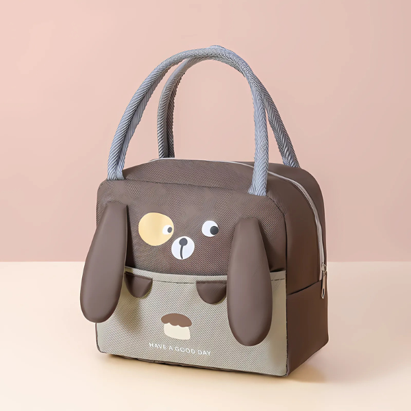 lunch bag enfant chien malicieux marron