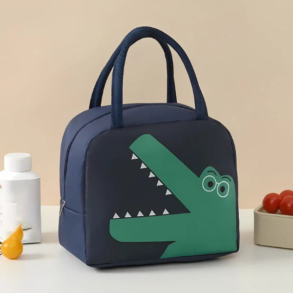 lunch bag isotherme enfant motif crocodile bleu