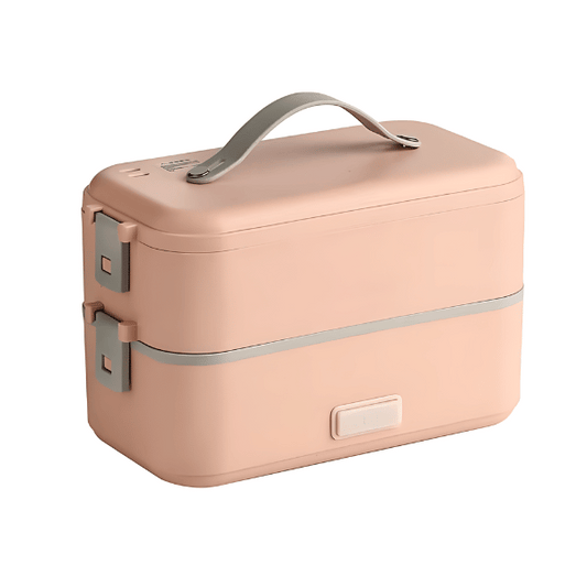 lunch box chauffante electrique rose deux compartiments