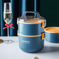 Lunch Box Compartimentée Inox Bleue