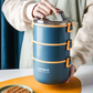 Lunch Box Compartimentée Inox Bleue