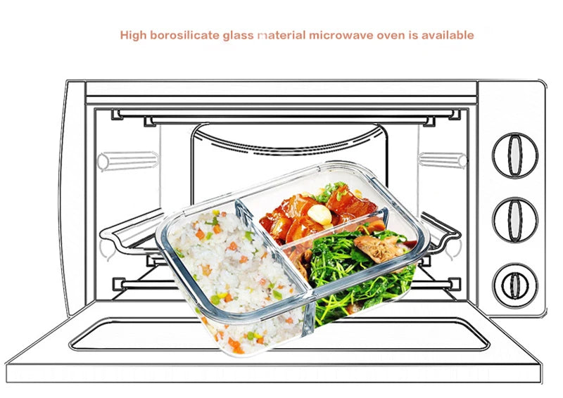 Lunch Box en Verre Cristal à Compartiments