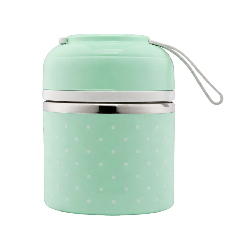 lunch box vert à pois un étage