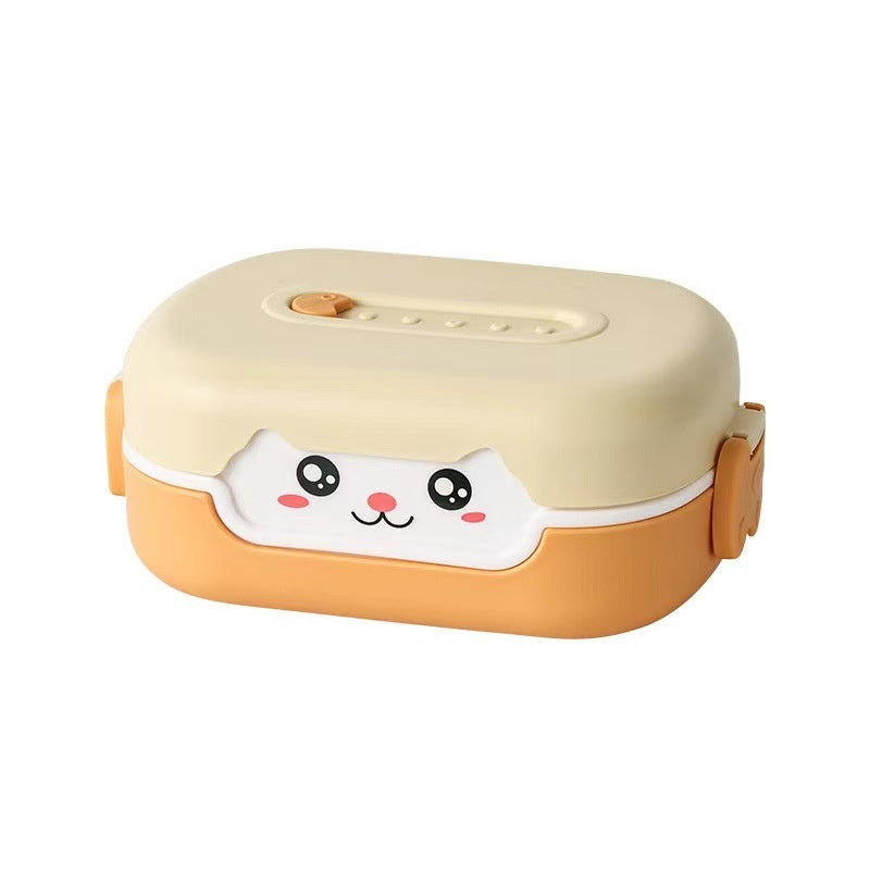 lunch box chaton beige fond transparent