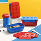 lunch box empilable lego bleu rouge gourde bleue