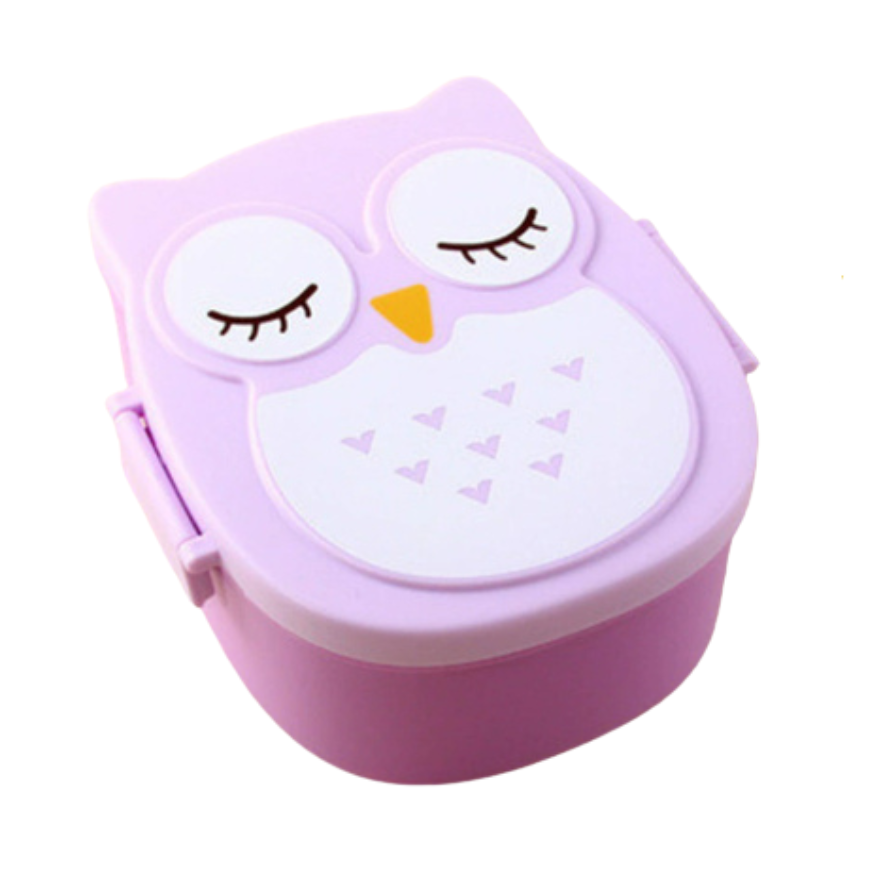 lunch box hibou violet fond transparent