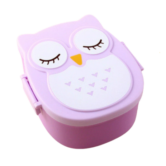 lunch box hibou violet fond transparent