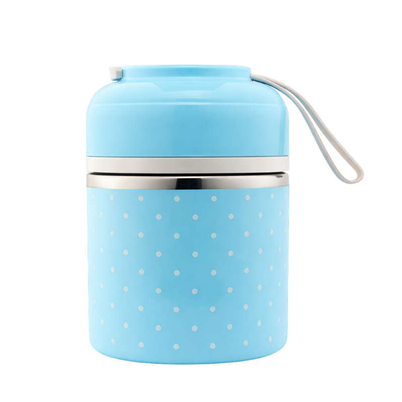 lunch box bleu à un étage hermétique