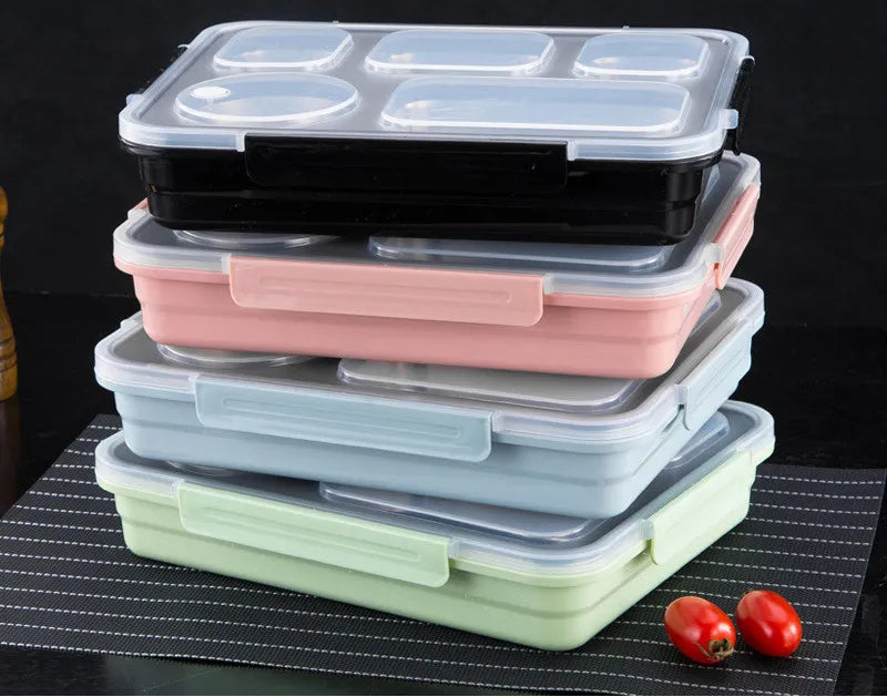 lunch box compartimentée verte bleue noire rose