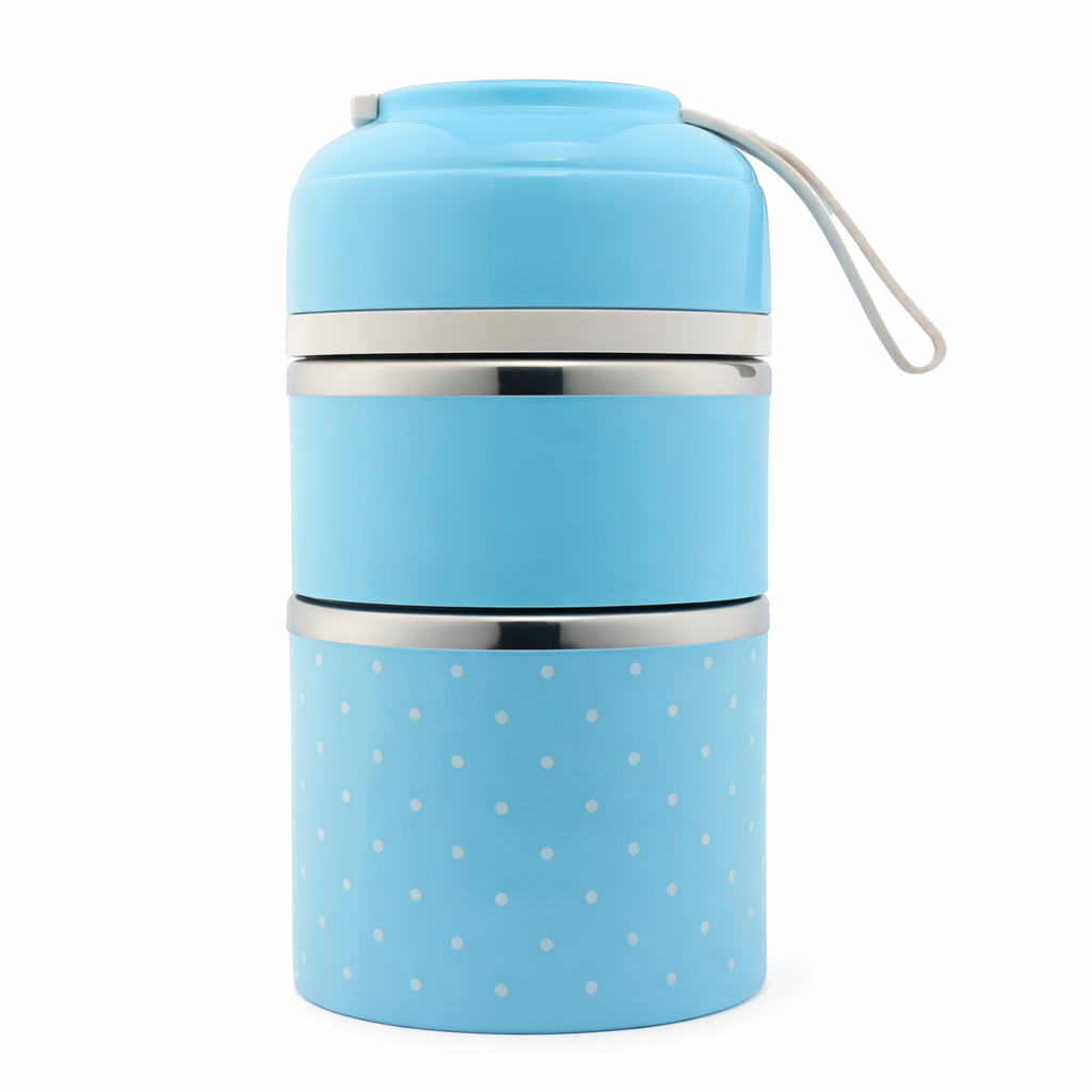 lunchbox deux étages bleue