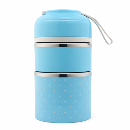 lunchbox deux étages bleue