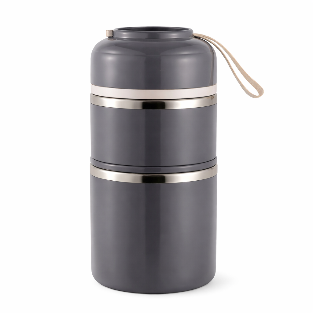 lunchbox deux étages grise