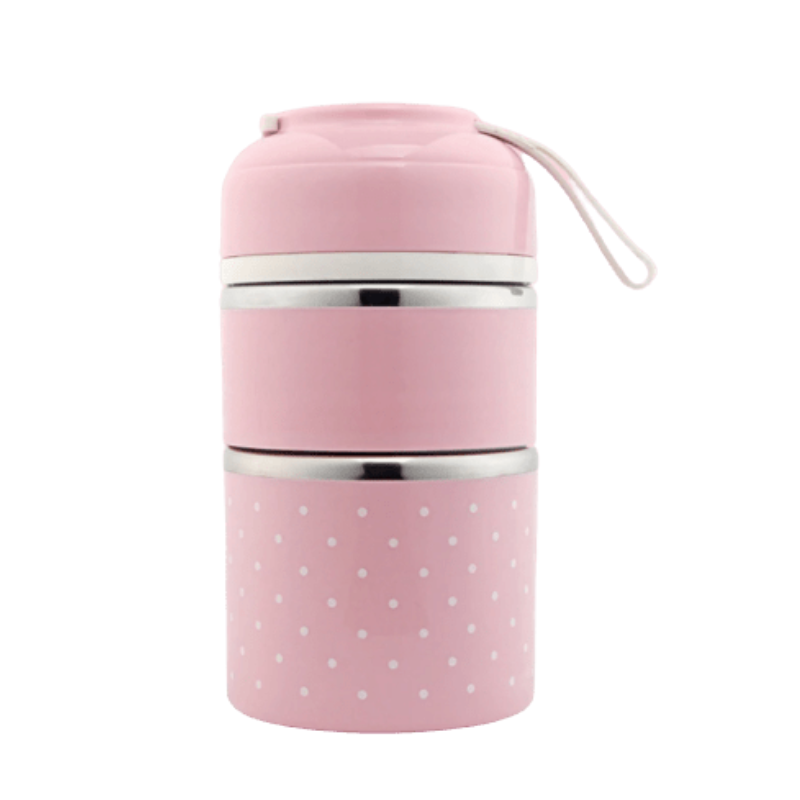 lunchbox deux étages rose