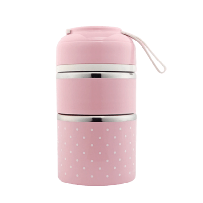 lunchbox deux étages rose
