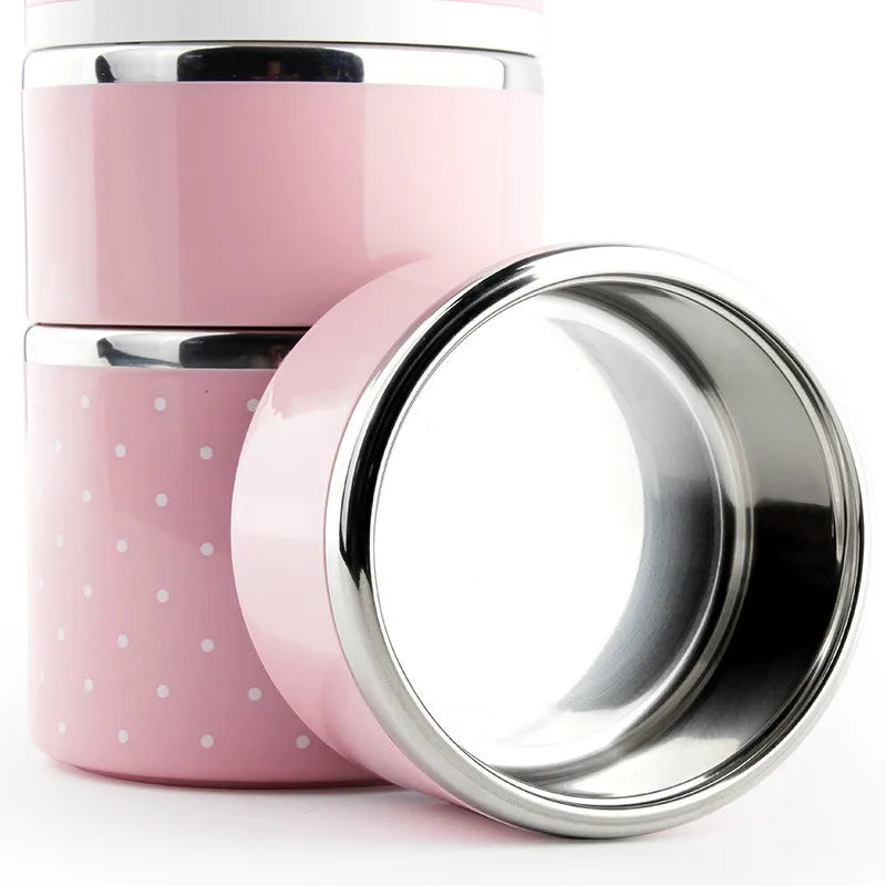 lunhbox rose étages interieur inox