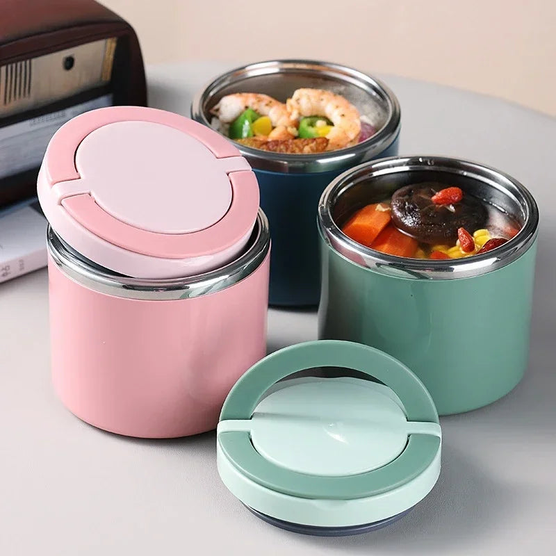 Pot Alimentaire Isotherme en Inox avec Poignée (630 ml / 1000 ml)