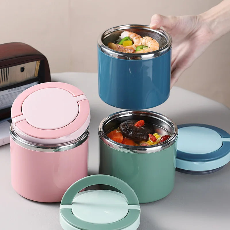 Pot Alimentaire Isotherme en Inox avec Poignée (630 ml / 1000 ml)