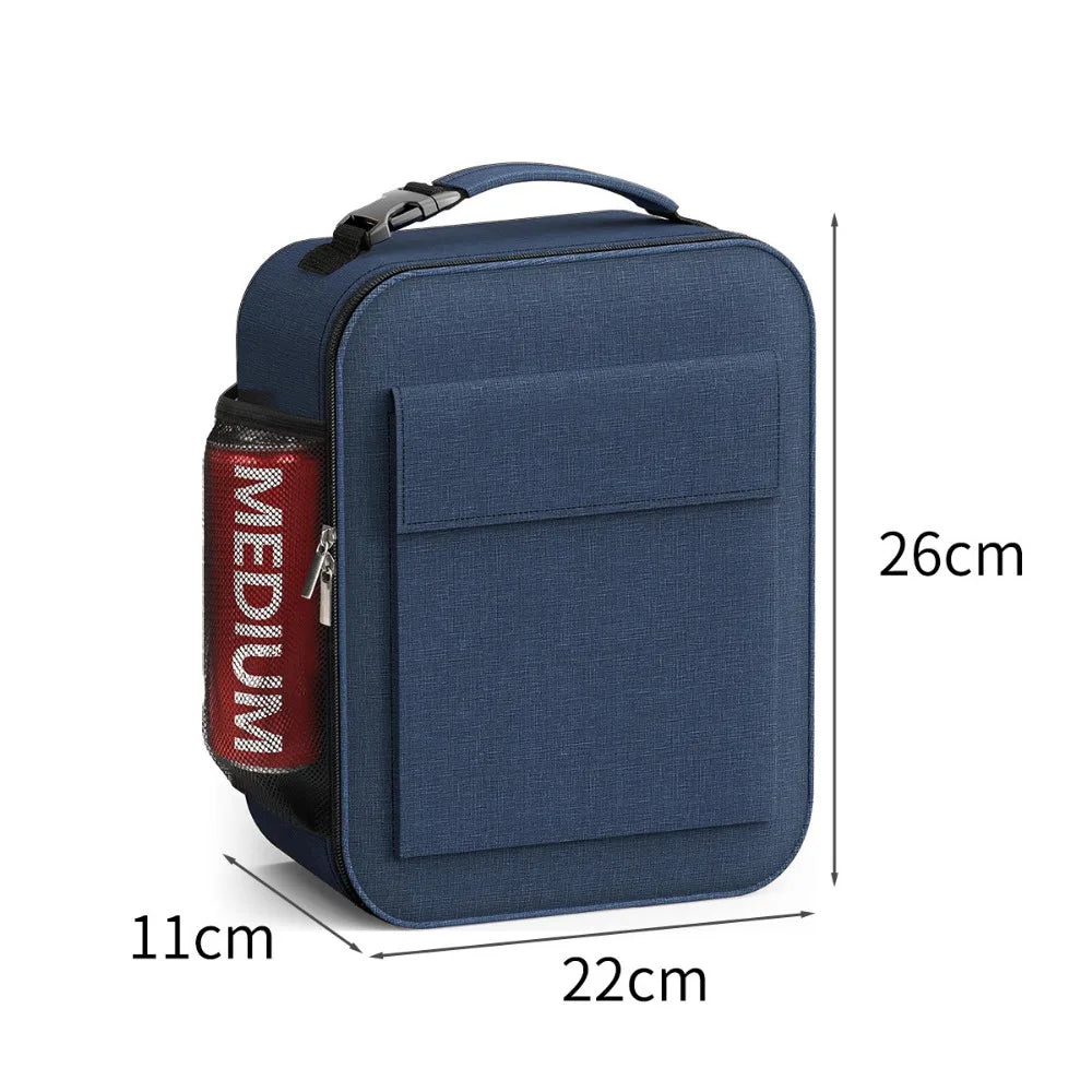 Sac Déjeuner Isotherme en Tissu Oxford avec Poche Latérale