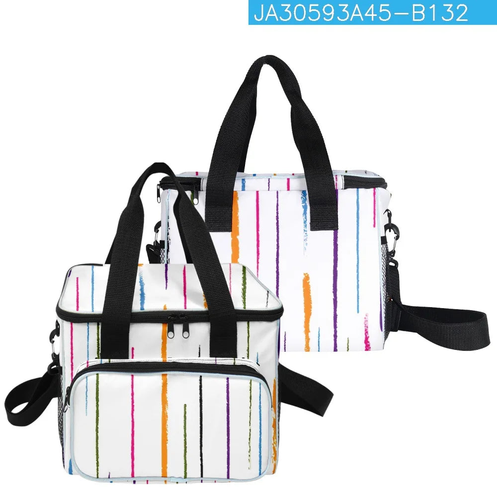 Sac Déjeuner Isotherme à Bandoulière Motifs Abstraits